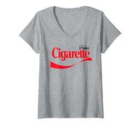 Womens Fridge Cigarette Funny Diet Soda Office Work Break Meme Tee V-Neck T-Shirt