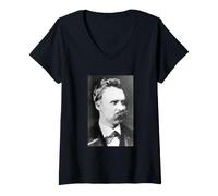 Women's Friedrich Nietzsche Philosopher Philosophy Thinker Morality V-Neck T-Shirt