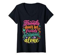 Women's Friends Don't Let Friends Scrapbook Alone V-Neck T-Shirt