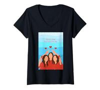 Womens Friends Make Everything Better Friendship Day BestFriend V-Neck T-Shirt