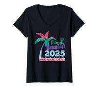 Womens Friends Vacation 2025 Trip Making Memories Together Matching V-Neck T-Shirt