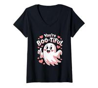 Womens Frights Camera Action Halloween V-Neck T-Shirt
