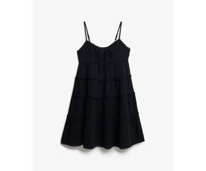 Women's frill mini dress in crêpe Superdry Bleu L