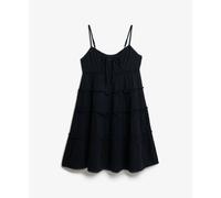 Women's frill mini dress in crêpe Superdry Bleu M
