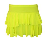 Womens Frill RARA 2 Layer Skirt Ladies Plain Fancy Dress Parties Dance Wear Mini Skirt Yellow