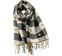 Women's Fringed Plaid Scarf Soft Check Print Shawl Warm Winter Wrap | Soft Cashmere-like Polyester, Love Check Pattern, Lightweight For Travel, for versatile Winter Accessory
