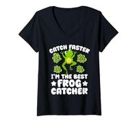 Womens Frog Catcher The Best Frog Catcher Frog V-Neck T-Shirt