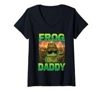 Womens Frog Daddy V-Neck T-Shirt