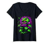 Womens Frog Design for Comic Lover and Frog V-Neck T-Shirt