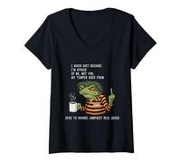 Women's Frog I Avoid Stuff Because I'm Afraid of me V-Neck T-Shirt