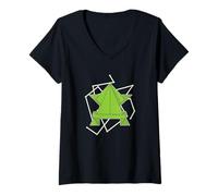 Women's Frog Origami V-Neck T-Shirt