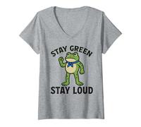 Womens Frog Protesting Against The System | Stay Loud V-Neck T-Shirt