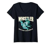 Womens Frog Whistler BC Pacific Northwest Native V-Neck T-Shirt