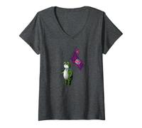 Womens Frogs for Democracy - Homage to The Portland Frog V-Neck T-Shirt