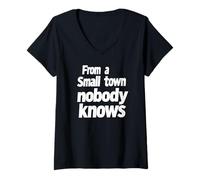 Women's from a Small Town Nobody Knows, Humble Roots Inspirational V-Neck T-Shirt