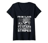 Womens from Clans to Stars Stripes Heritage V-Neck T-Shirt