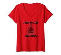 Womens from My Cold, Dead Hands Stick Shift Tee V-Neck T-Shirt