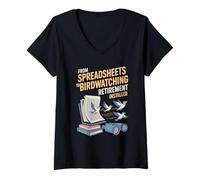 Womens from Spreadsheets to Birdwatching. Retirement Installed V-Neck T-Shirt