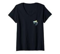 Womens Front Back Cool Shark Lover Marine Biology Nautical Shark V-Neck T-Shirt
