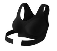 Women's Front-Closure Bra, Wireless Shaping Bra Back Fat Smoothing Push up Bras,Posture Corrector for Women (Black,L)