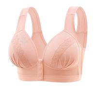Womens Front Fastening Bras UK Sale Clearance, Ladies Lace Everyday Bra Push Up Bras V Neck Wireless Bralettes, Comfort Lingerie Soft Cups Floral Underwear Plus Size Minimiser Yoga Fitness Crop Top
