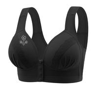 Womens Front Fastening Bras UK Sale Clearance, Ladies Lace Everyday Bra Push Up Bras V Neck Wireless Bralettes, Comfort Lingerie Soft Cups Floral Underwear Plus Size Minimiser Yoga Fitness Crop Top