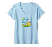 Womens Frutiger Aero Y2K Fashion Trends Statement Piece Tech Orange V-Neck T-Shirt