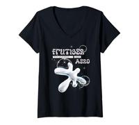 Womens Frutiger Aero Y2K Fashion Trends Statement Piece Tech Orb V-Neck T-Shirt
