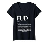 Womens FUD Definition Fear Mixed with Doubt and Uncertainty FUD V-Neck T-Shirt