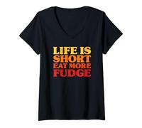 Women's Fudge I Love Fudge Funny Fudge V-Neck T-Shirt