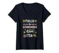 Womens Fueled by Connemara Kisses and Tea Horse Lover V-Neck T-Shirt