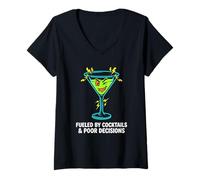 Women's Fueled By Mixed Drinks Questionable Judgment V-Neck T-Shirt