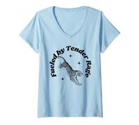 Womens Fueled by Tender Rage Fierce Tiger Art Zen Energy V-Neck T-Shirt