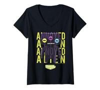 Womens Fuggler Annoyed Alien Black Laboratory Misfits V-Neck T-Shirt