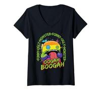 Womens Fuggler Oogah Boogah Rainbow Laboratory Misfits V-Neck T-Shirt