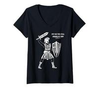Women's Full Armor of God Christian Warrior Faith V-Neck T-Shirt