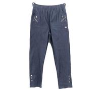 Women's Full Length Cherry Berry Fleece Lined Trousers - Ladies Italian Plain Casual Stretchy Elasticated Waist Winter Warm Pants (Denim, 14)