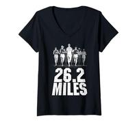 Womens Full Marathon Runner 26.2 Miles Run Runners Running V-Neck T-Shirt