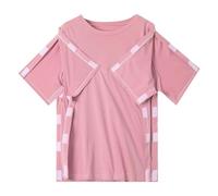 Women's Full Open Front Post-Surgery Shirt, Adjustable Side & Sleeve Openings for Arm Injury Recovery Soft Stretch Tops Easy Wear Recovery Clothing Pink XL