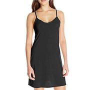Women's Full Slip Petticoat Knee Length Strappy Sexy Nightdress Modal Freya Full Slip Underskirt Skirt Ladies Chemise Black
