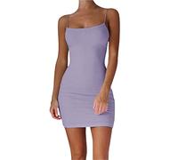 Women's Full Slips Cami Dress Soft Slinky Strap Petticoat Mini Nightdress Ladies Spaghetti Basic Underskirt Camisole Chemise Plus Size Bodycon Dresses for Women UK