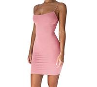Women's Full Slips Cami Dress Soft Slinky Strap Petticoat Mini Nightdress Ladies Spaghetti Basic Underskirt Camisole Chemise Plus Size Bodycon Dresses for Women UK