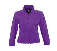 Womens Full Zip Fleece BROWN BLUE PURPLE ORANGE + MORE SOLS Ladies Jacket