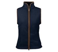 JACK PYKE Ladies Countryman 300g Thermal Fleece Gilet for Women, Lightweight Ladies Gilet and Bodywarmer with Faux Antiqued Leather Trim, Ideal for Outdoor Adventures - Navy XX-Large