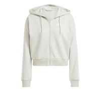 adidas Women's ESSENTIALS 3-STRIPES FRENCH TERRY FULL ZIP HOODIE, wonder alumina/white, XXL