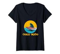 Womens Fun Bear Lake Utah Watersports Vacation Souvenir V-Neck T-Shirt