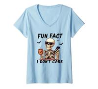 Womens Fun Fact Halloween Costume Skeleton Ghost Witch Horror V-Neck T-Shirt