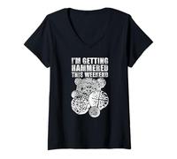 Womens Fun metal detecting hammered coin V-Neck T-Shirt