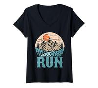 Womens Fun Running V-Neck T-Shirt