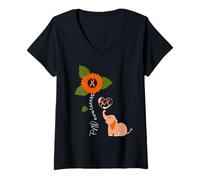 Womens Functional neurological Disorder FND Awareness Elephant V-Neck T-Shirt